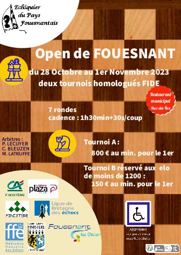 Open international de Fouesnant Edition 2023 : les inscriptions ont commencé !